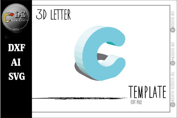 3D Letter Rounded C: A 3D SVG Shape for Branding