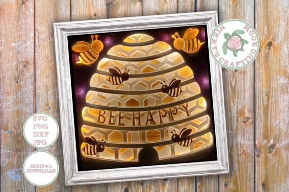 Bee Happy 3D Shadow Box Template Review