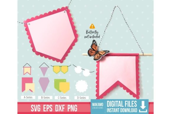 Bunting Banners SVG Bundle: 3D SVG Shapes for Blogs