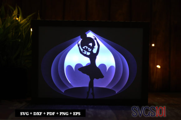 Cute Ballerina 3D SVG Shadow Boxes for Branding