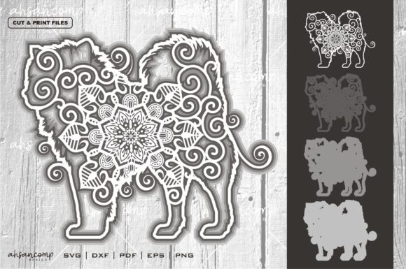 Dog Mandala Vector 2: 3D SVG for Shadow Boxes
