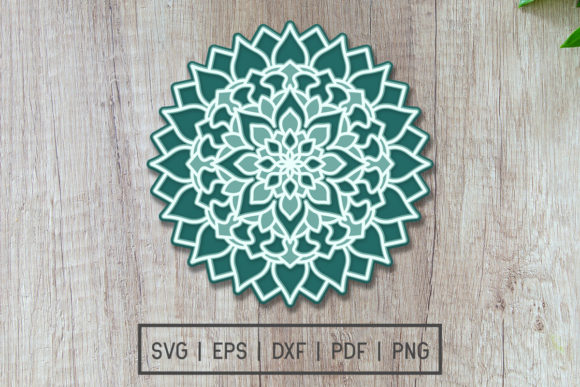Multilayered 3d Mandala for 3D SVG Shadow Boxes