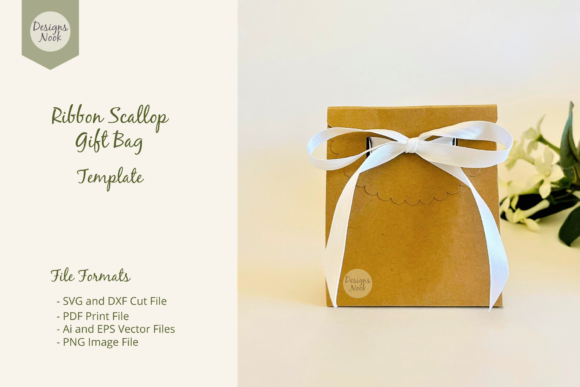 Scallop Flap Gift Bag Template: Premium 3D SVG Shapes